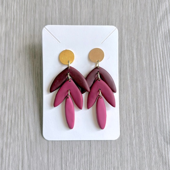 Pink Ombré Clay Earrings - Picture 1 of 1